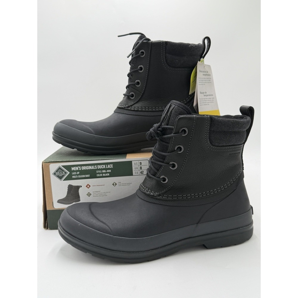 Muck Boots Men's Originals Duck Lace Boots Black Men's Size 9 ODL-000 New In Box